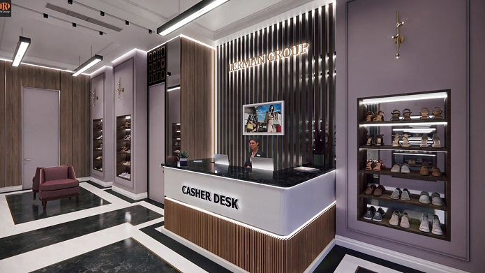 Проект обувного магазина “LERMAN GROUP” в стиле Contemporary