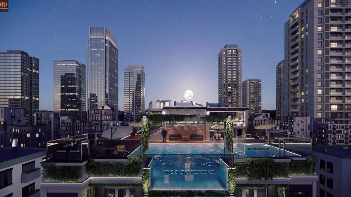 Проект aквацентра “SKY BEACH CLUB” в стиле URBAN OASIS